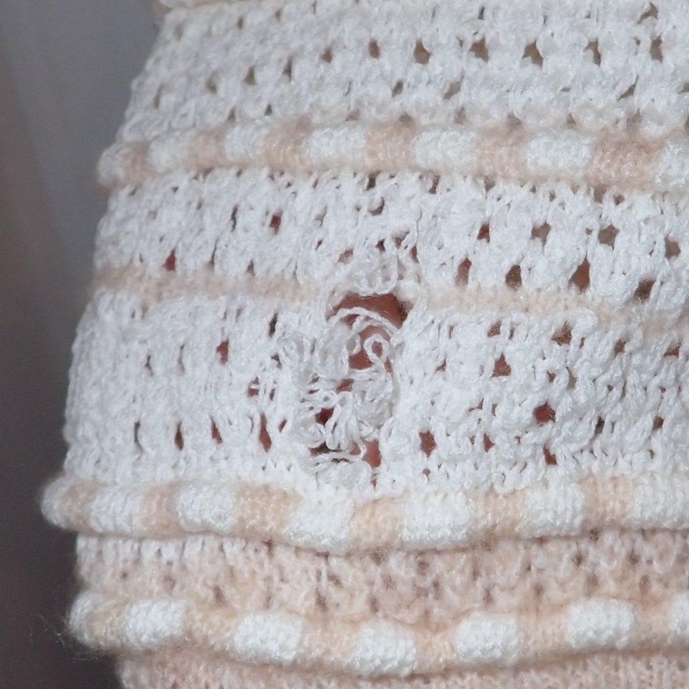 By Anthropologie Open-Stitch Checkered Sweater size S - Picture 12 of 14